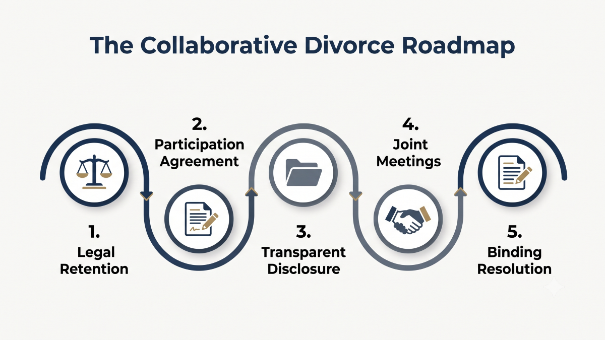 Graphic illustration of the Collaborative Divorce Roadmap